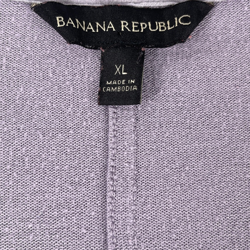 Banana Republic Top Womens XL Purple V-Neck‎ Long Sleeve Raglan Soft Knit - Picture 4 of 8